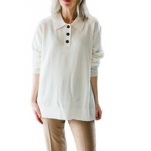 NEW THE GARMENT como polo sweater in cream